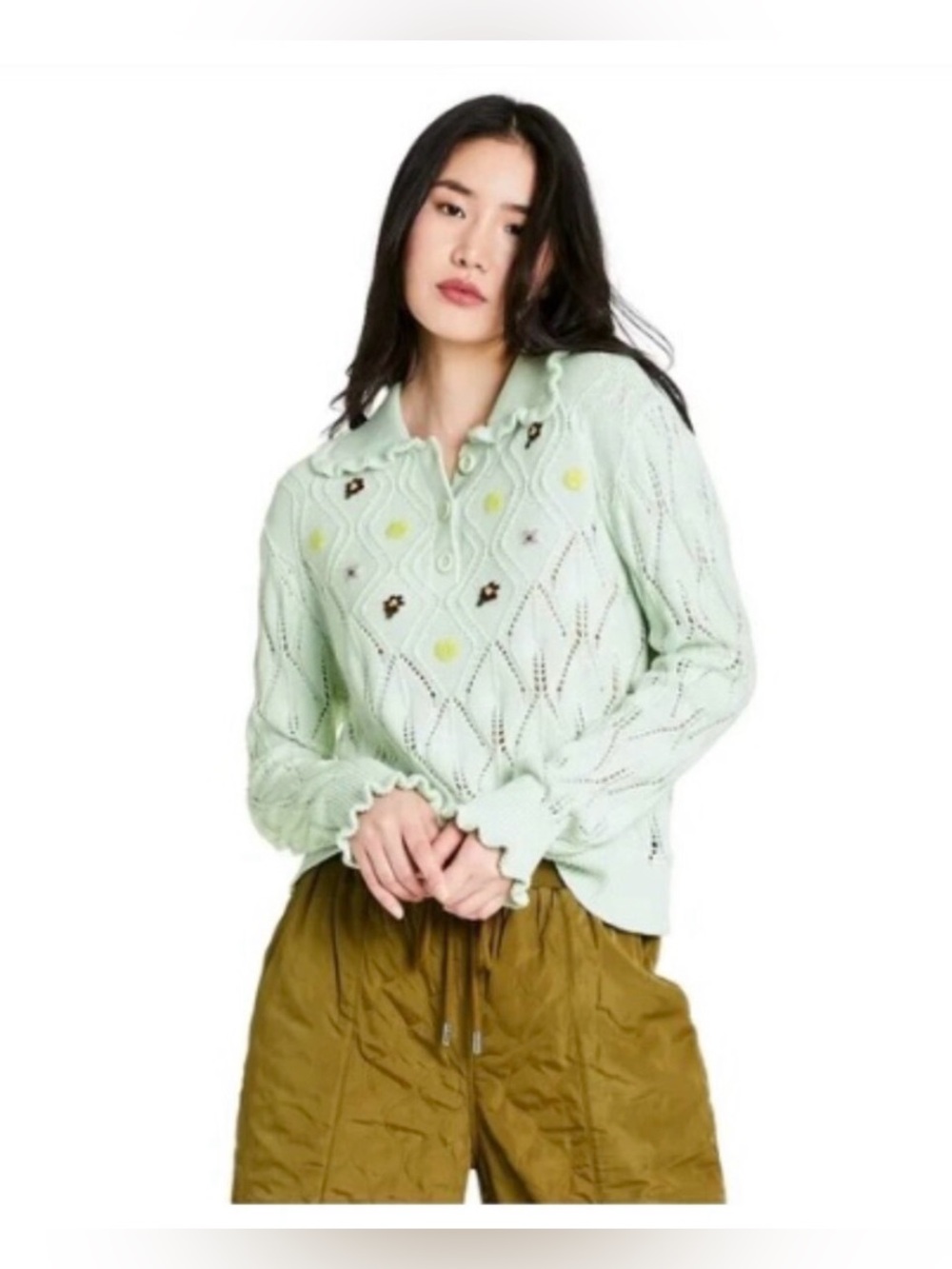 SANDY LIANG x TARGET CHANTILLY RIB KNIT SWEATER XXS